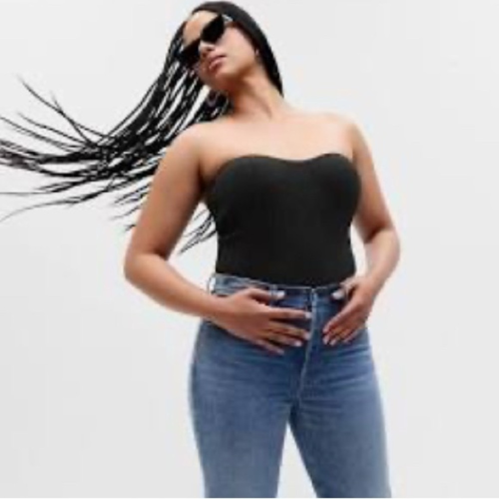Banana Republic | Ribbed Sweetheart Tube Top | Black | XL
